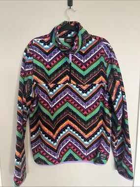 WESC Unisex Multicolor Zigzag Half-Zip Fleece Pullover